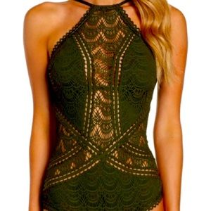 Womens lace one piece bathing suit